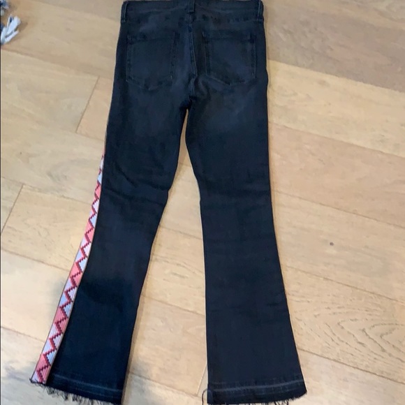 Veronica Beard Grey Flared Jeans with Side Detail. - Picture 2 of 2
